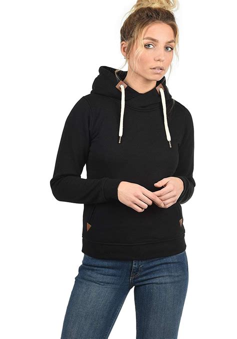 schwarzer Kapuzenpullover für Damen 